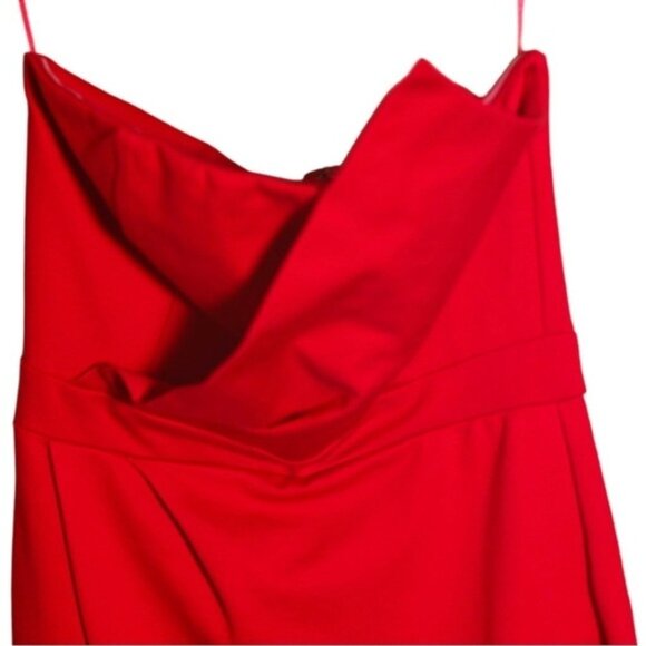 𝙁𝙍𝙀𝙀 🅽🅴🆆 Fashion Nova Hope You’re Happy Dress, asymmetrical red midi, M - Picture 10 of 14